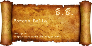 Borcsa Bella névjegykártya